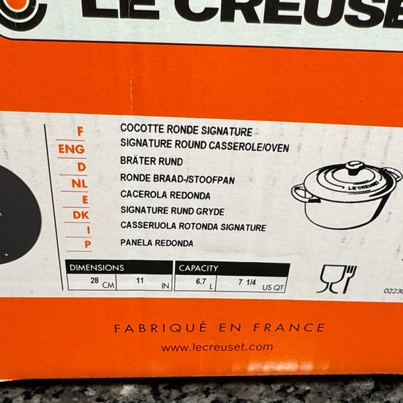 Le Creuset Flint Oyster Cast Iron Dutch Oven Cocotte 7.25 Qrt NEW - Picture 3 of 16